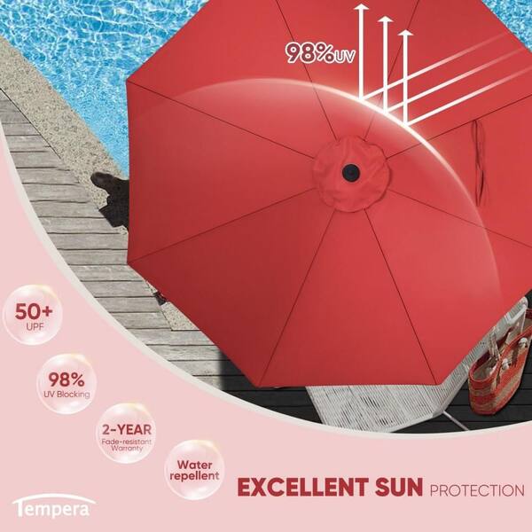 fade resistant red patio umbrella MASTERCANOPY 7.5ft with Valance, Crank and Tilt 6 Ribs Outdoor Market Umbrella, UV/Fade Resistant, Waterproof Canopy with Wind Vent for Garden, Deck, Backyard, Pool (Red) : Patio Our aluminum cantilever umbrella is designed for those who appreciate meticulous control over their environment OGETFUUR Fade Resistant Sun Umbrella,