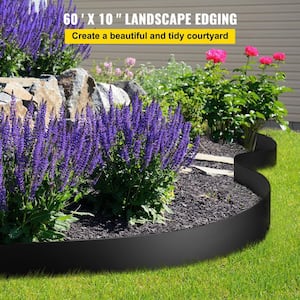 Plastic Landscape Edging 10 in. x 60 ft. Recycled HDPE Coiled Terrace Board for Landscaping Against Invading Weeds