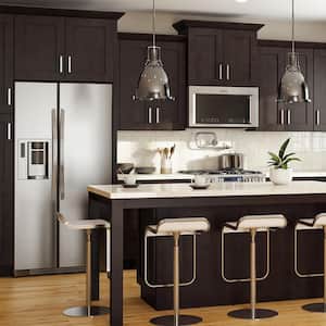 Franklin Stained Manganite Plywood Shaker Assembled Lazy Suzan Corner Kitchen Cabinet R 24 in W x 24 in D x 34.5 in H