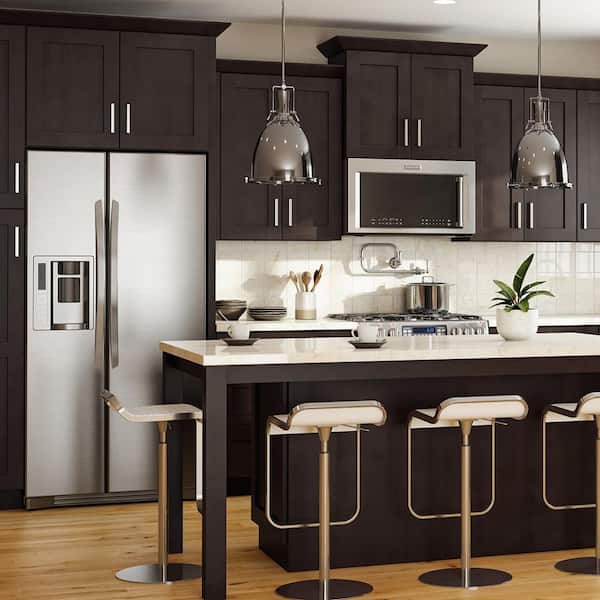 Newport 33 in. W x 12 in. D x 42 in. H Assembled Plywood Wall Kitchen Cabinet in Manganite with Soft Close