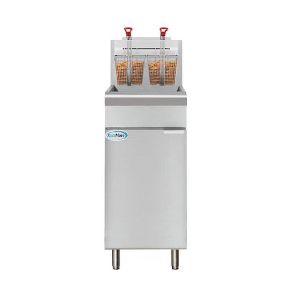 Koolmore Commercial 19 qt. Liquid Propane 40 lbs. Floor Standing Deep Fryer, 90,000 BTU, ETL Listed in Stainless-Steel