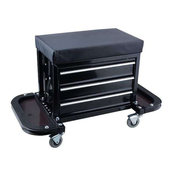 BRIDGELAND Mechanic's Roller Seat with Drawers and Side Trays
