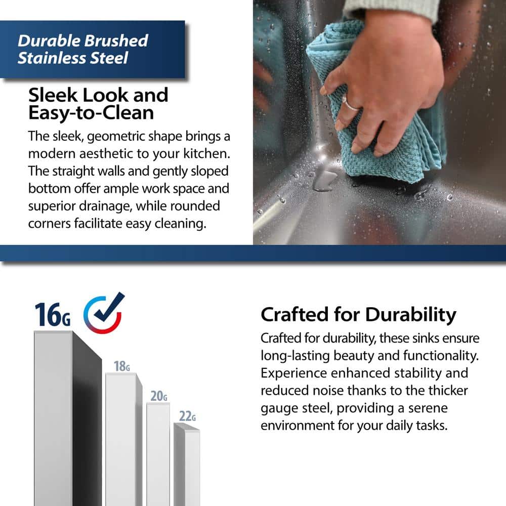 Elite 32'' Double Bowl Stainless Steel Undermount Kitchen Sink