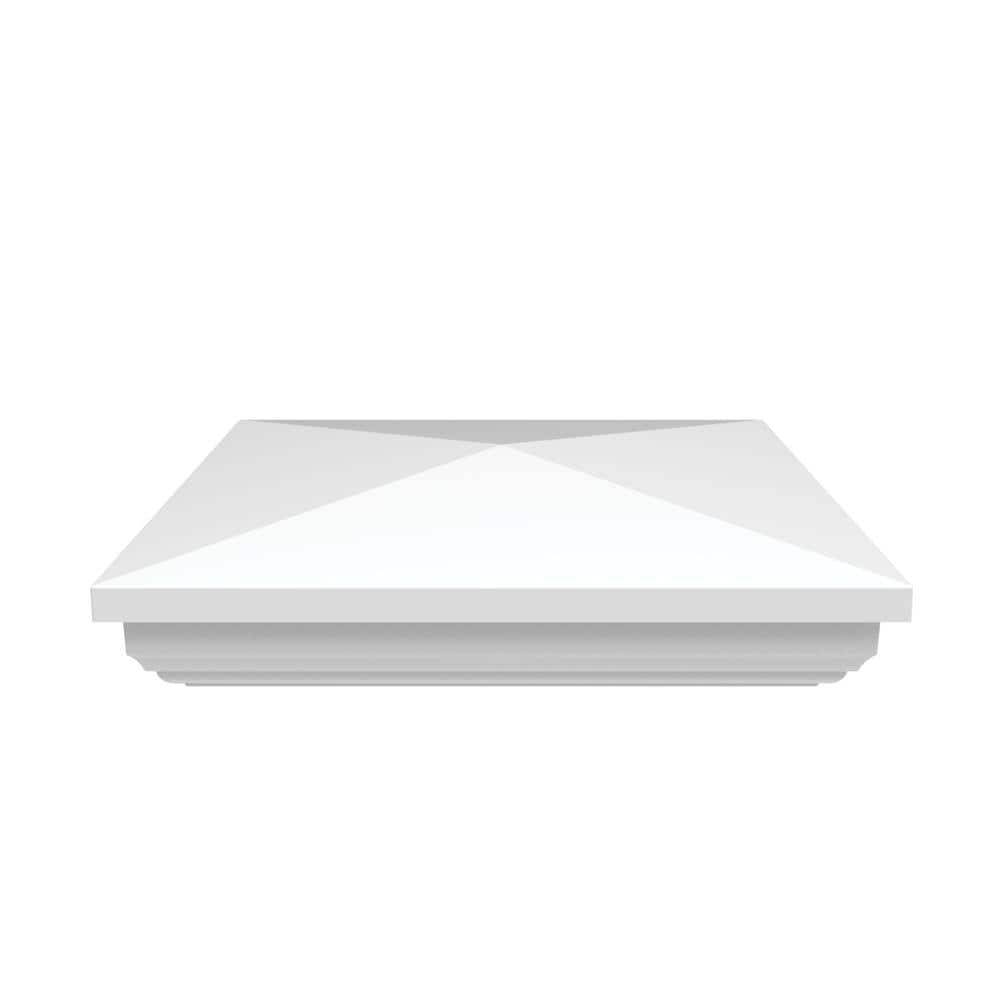 White Vinyl Pyramid New England Fence Post Top, 6 x 6 inches