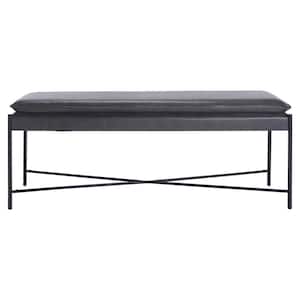Kara Gray/Black Upholstered Bench