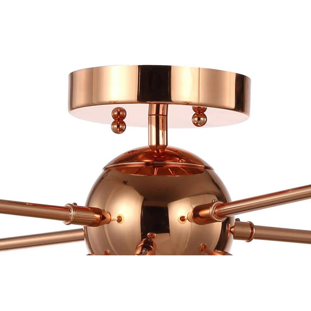 Copper 30.5" 8-Light Sputnik LED Flush-Mount