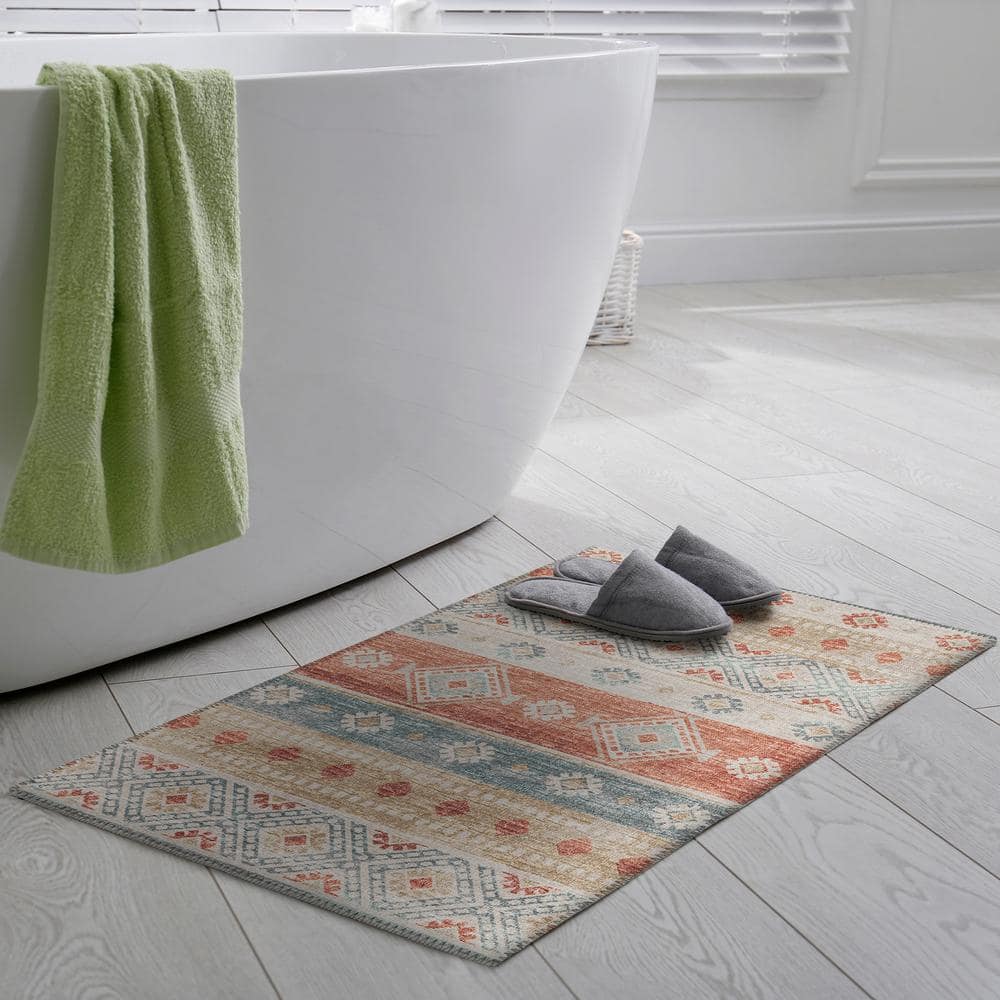 Yuma Desert Multicolor Chenille Rectangular Washable Area Rug