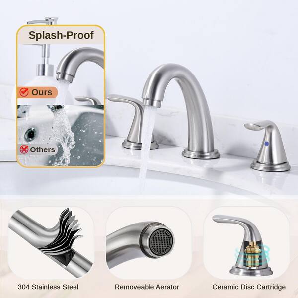 その他 FAUCETWO gotonovo 4 Inch Centerset Bathroom Sink Faucet 2 Hole Brass