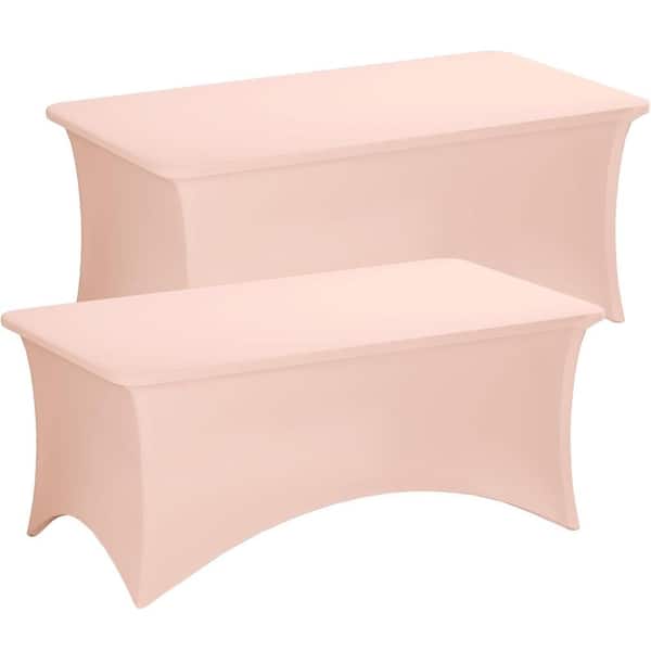 2 Pack 6FT Stretch Spandex Fitted Rectangular Table Covers, Washable Table Cloths