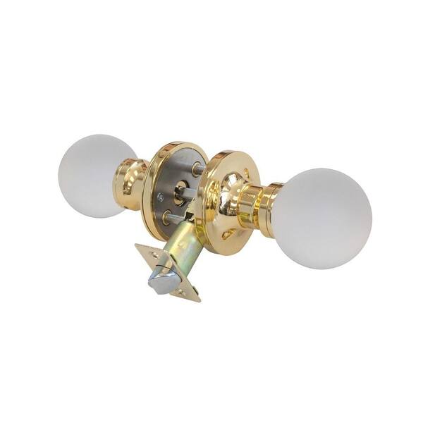 Krystal Touch of NY Moon Crystal Brass Privacy Bed/Bath Door Knob with LED Mixing Lighting Touch Activated