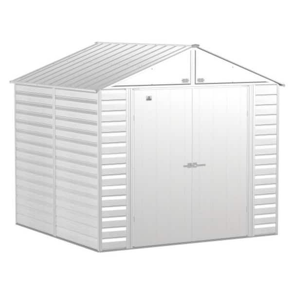 Arrow Select 8 ft. W x 8 ft. D Flute Grey Metal Shed 59 sq. ft.