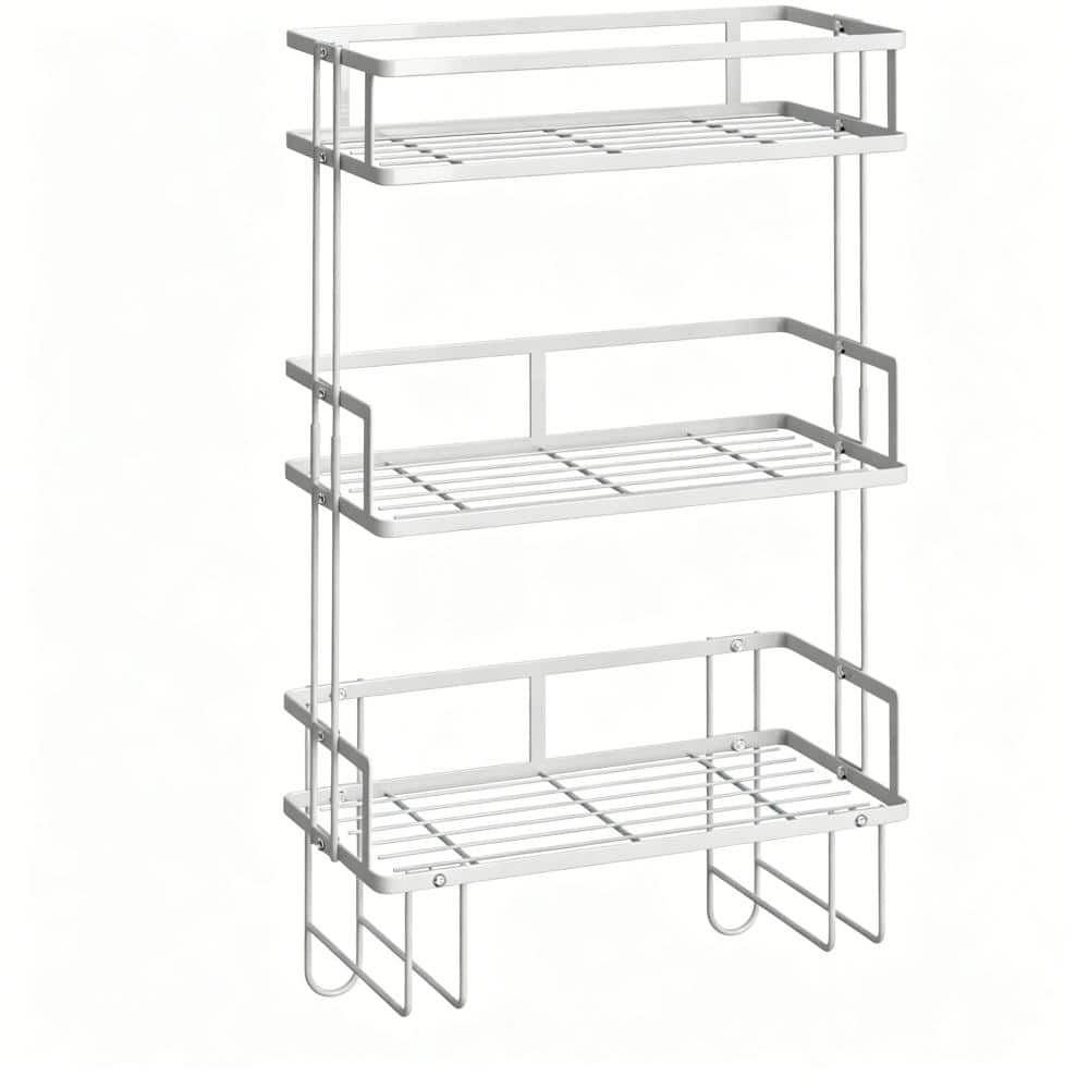 12.99 in. W 20.86 in. H x 5.51 in. D 4-Tier Bathroom Storage Organizer Carbon Steel in White price history on PriceWatchPro