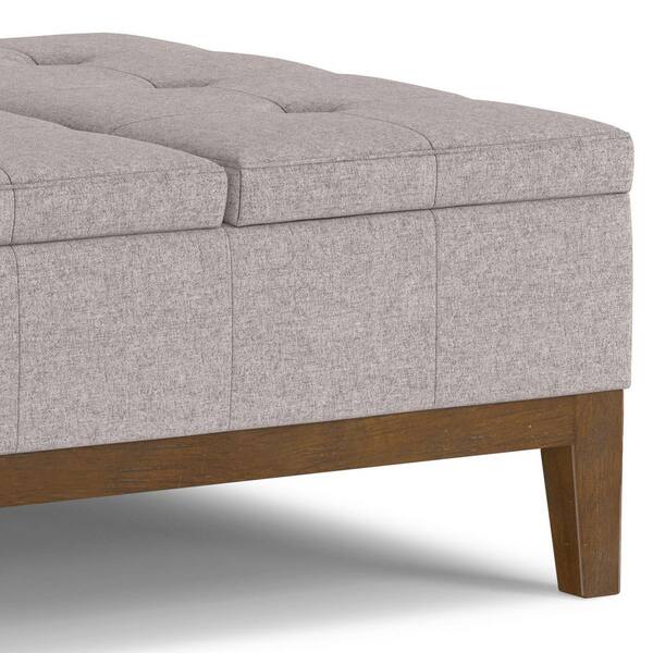 Simpli Home Dover Cloud Grey Fabric Lift Top Coffee Table