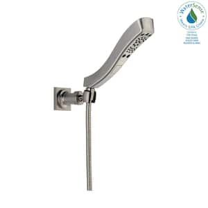 4-Spray Patterns 1.75 GPM 2.38 in. Wall Mount Handheld Shower Head with H2Okinetic in Stainless