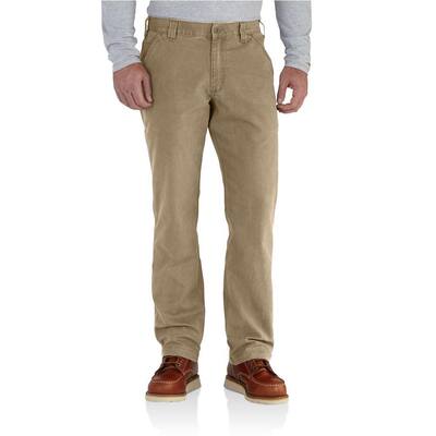 Carhartt Men's 40 in. Dark Khaki Cotton/Spandex Rugged Flex Rigby Cargo ...