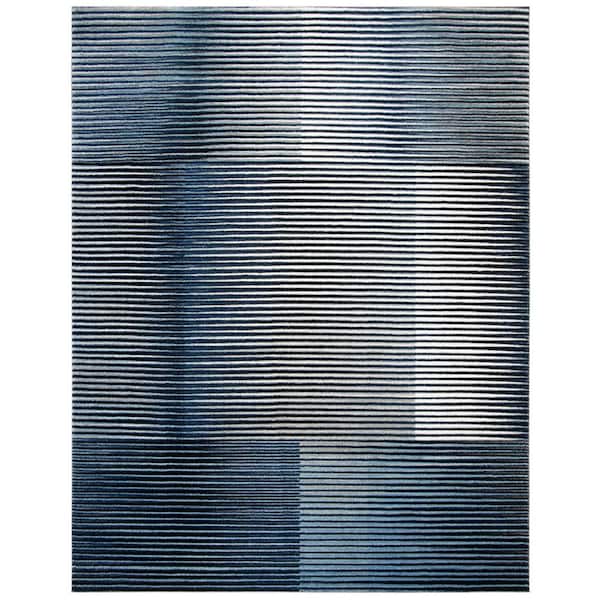Galaxy 7 ft. x 9 ft. Blue/Navy Striped Area Rug