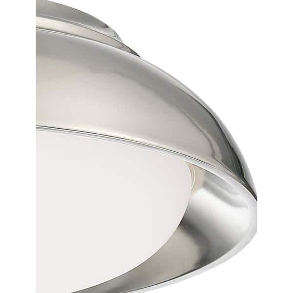 Modern Brushed Nickel LED Flush Mount with Acrylic Shade