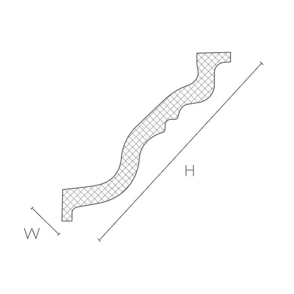 Nomastyl 1-1/2 in. x 8-3/4 in. x 78-3/4 in. Polystyrene Crown Moulding