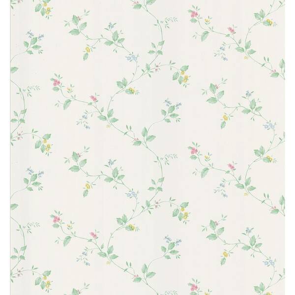 Brewster 8 in. W x 10 in. H Floral Trail Wallpaper Sample