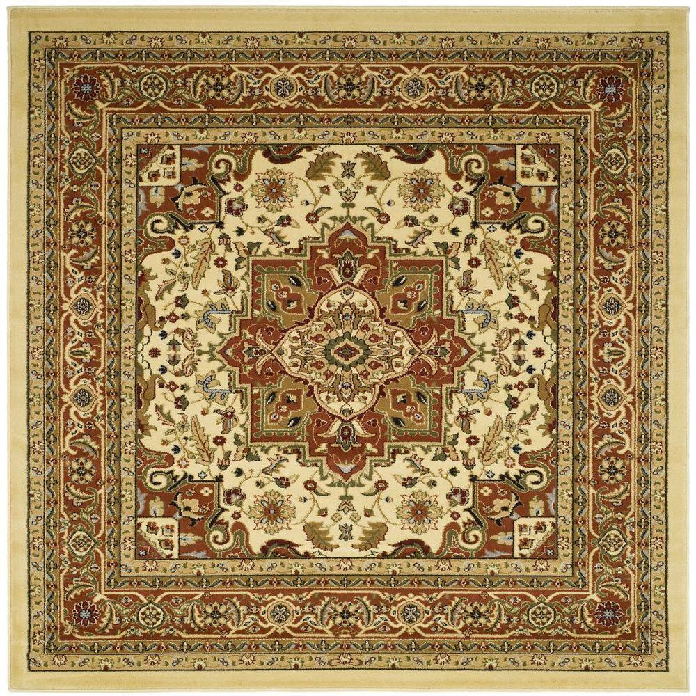 Lyndhurst Ivory/Rust 6 ft. x 6 ft. Square Border Medallion Floral Area Rug price history on PriceWatchPro