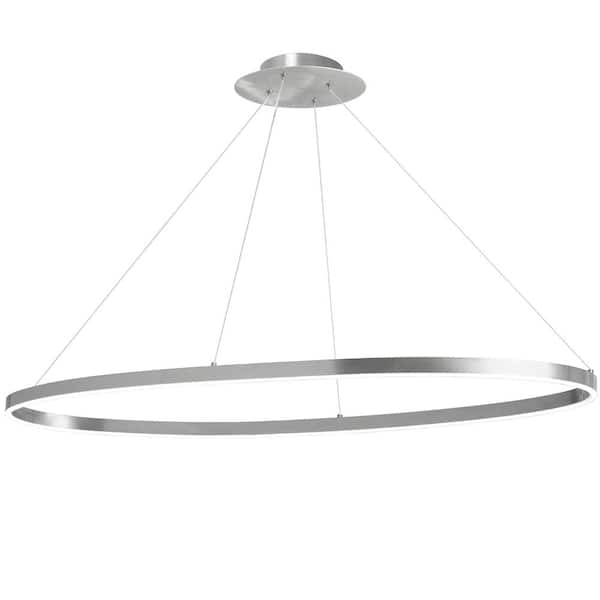 Dainolite Circulo 1 Light Silver Statement Integrated LED Pendant Light