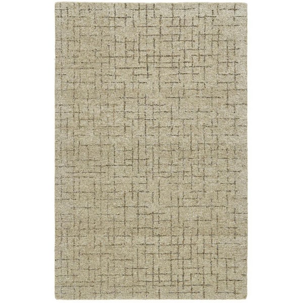 HomeRoots 5 x 8 Tan, Gray Geometric Area Rug