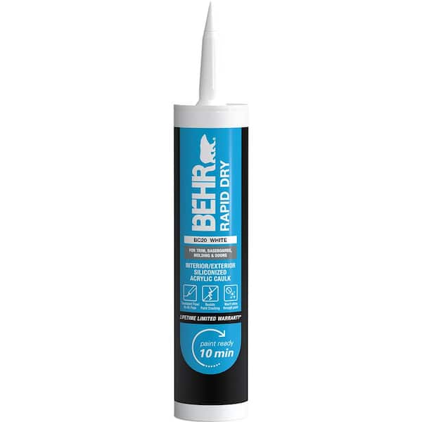 BEHR Rapid Dry 10.1 fl. oz. White Siliconized Acrylic Latex Caulk