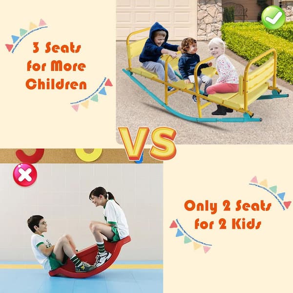 Sudzendf Multicolor Kindergarten Children Outdoor Rocking Horse