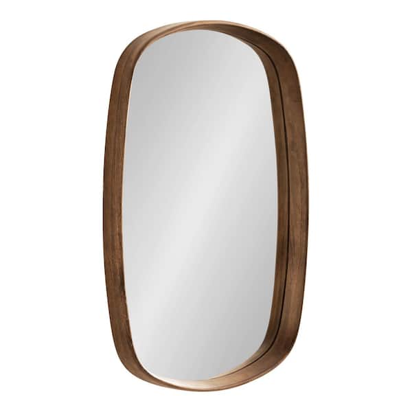Prema 20.00 in. W x 30.00 in. H Walnut Brown Rectangle Mid-Century Framed Decorative Wall Mirror