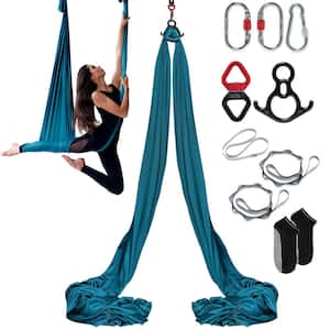 Aerial Silk and Yoga Swing 8.7 Yards Aerial Yoga Hammock Kit with 100gsm Nylon Fabric, Green