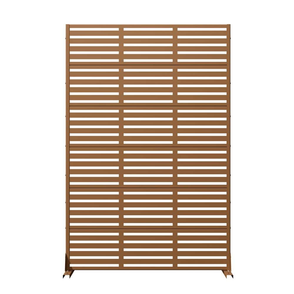 16 in. L x 47 in. W x 72 in. H Galvanized Metal Wall Sculptures Privacy Screens Garden Outdoor Fence in Brown price history on PriceWatchPro