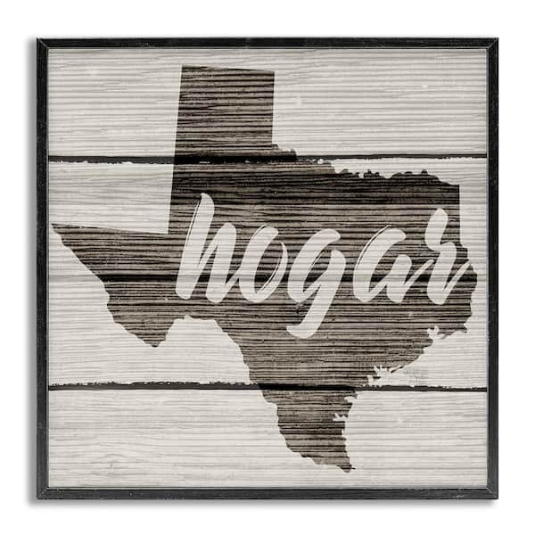 Stupell Industries Texas State Home by Lil' Rue Gray Framed Travel Giclee Art Print 24 in. x 24 in.