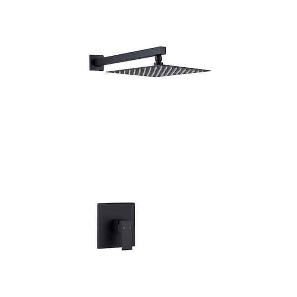 Single Handle 1-Spray Shower Faucet 1.5 GPM with Ceramic Disc Valves in. Matte Black