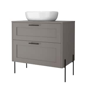 Svedin 32 in. W x 19 in. D x 32 in. H Bath Vanity in Taupe with Composite Vanity Top in Taupe with White Basin