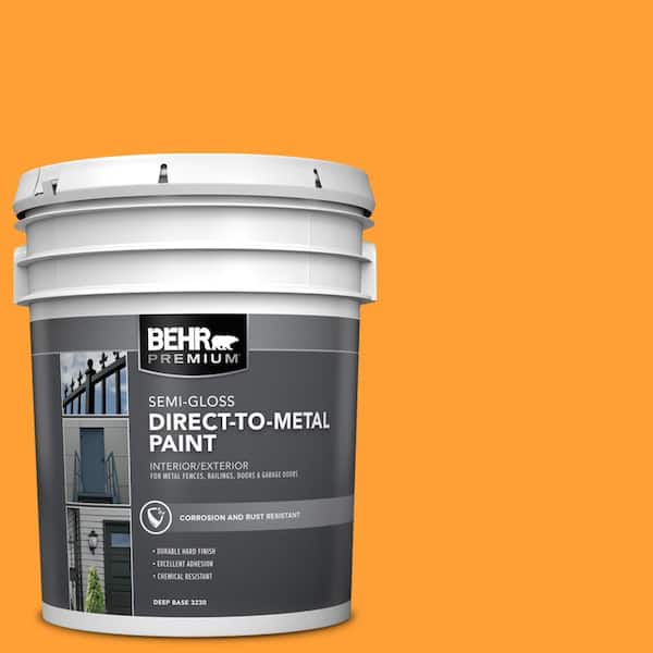 BEHR PREMIUM 5 gal. #P250-7 Blazing Bonfire Semi-Gloss Direct to Metal Interior/Exterior Paint