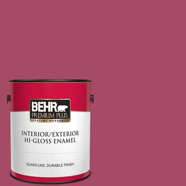 BEHR PREMIUM PLUS 1 gal. #120D-5 Glazed Raspberry Hi-Gloss Enamel Interior/Exterior Paint