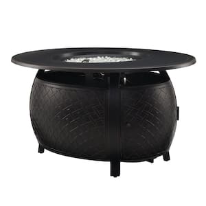 Taylor 48 in. x 24.5 in. Oval Aluminum LPG Fire Pit Kit in Antique Bronze