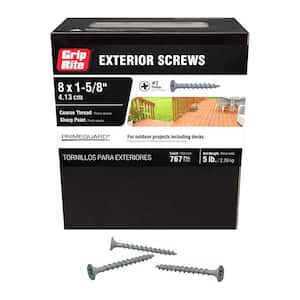 #8 x 1-5/8 in. #2 Phillips Bugle Head Exterior Screws 5 lb. Box