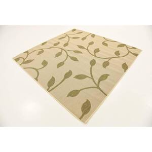 Outdoor Botanical Green 6' 0 x 6' 0 Square Rug