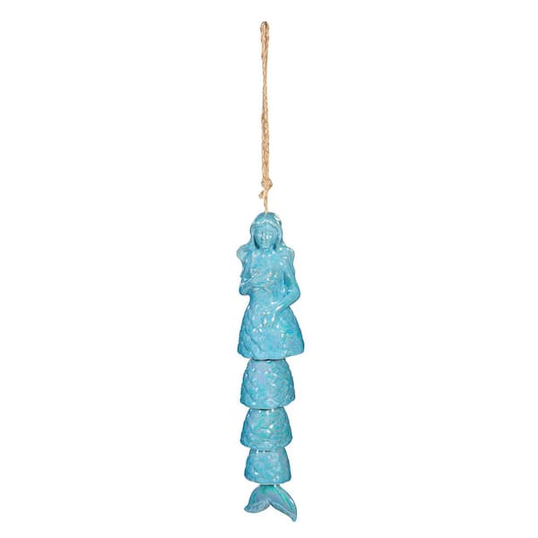 12 in. Iridescent Ceramic Mermaid Garden Bell