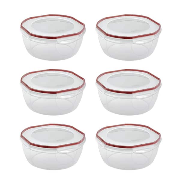 Sterilite Ultra Seal 8.10 qt. Plastic Food Storage Bowl Container, 6-Pack