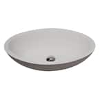 Maine 1-Piece Man Made Stone Vessel Sink with Pop Up Drain in Matte White
