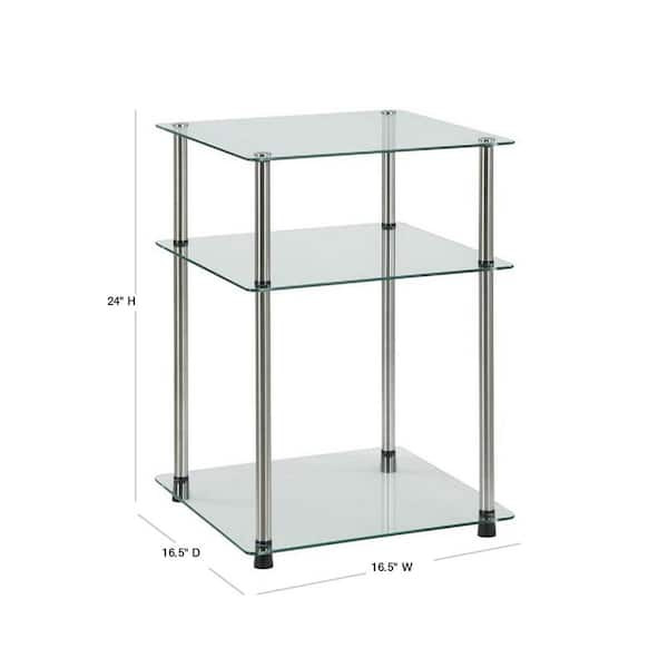 3 tier glass end table