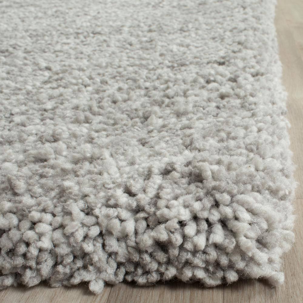 Luxe Silver Shag 5' x 8' Hand-Tufted Rectangular Area Rug