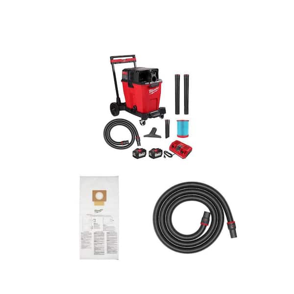 M18 FUEL 12 Gal. Wet/Dry Vac Kit with Battery, Charger, Filter, Hose, Accessories, and Dust Bags