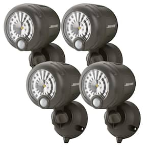 Wireless 120-Degree Bronze Motion Sensing Outdoor Integrated LED Security Spot Light (4-Pack)