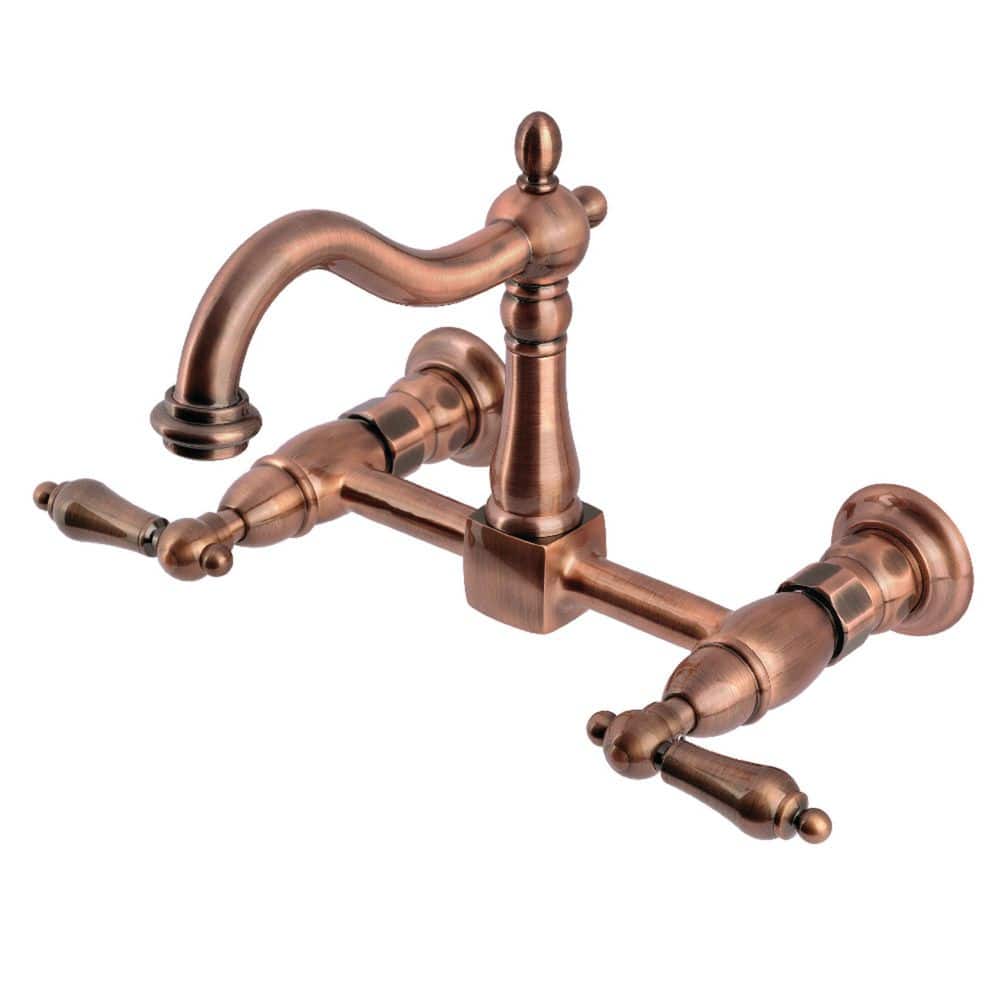 Heritage 2-Handle Wall-Mount Standard Kitchen Faucet in Antique Copper price history on PriceWatchPro