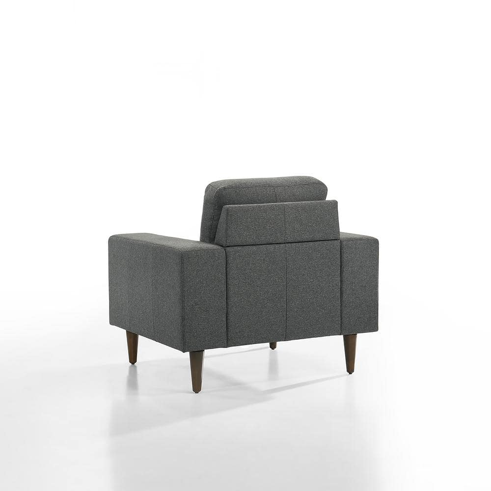 Vale 2-Piece Gray Polyester Fabric Sofa and Chair Set