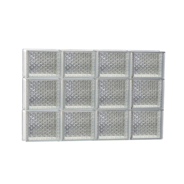 Clearly Secure 31 in. x 21.25 in. x 3.125 in. Frameless Diamond Pattern Non-Vented Glass Block Window