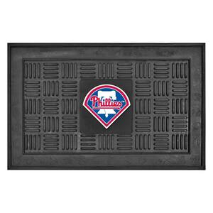 MLB Philadelphia Phillies Black 19 in. x 30 in. Vinyl Indoor/Outdoor Door Mat